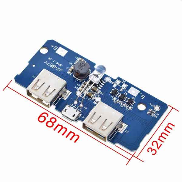 MOD 18650 5V 2A Power Bank Charger Module Charging Circuit Board Step Up Boost Power Supply Module - صفحه اصلی