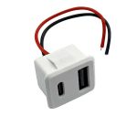 کانکتور تایپ سی و USB سیم دار دوبل پنلی